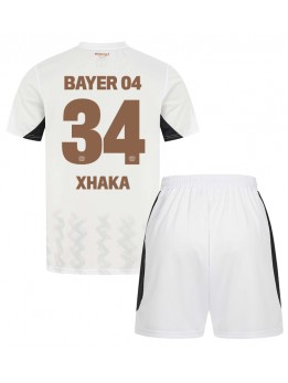 Bayer Leverkusen Granit Xhaka #34 Auswärts Trikotsatz für Kinder 2024-25 Kurzarm (+ Kurze Hosen)